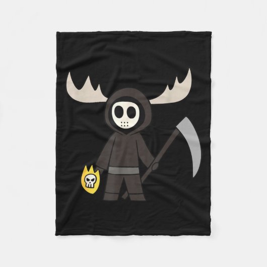 Lil Doom Moose - Funny Reaper Cartoon  Fleece Deken (Voorkant)
