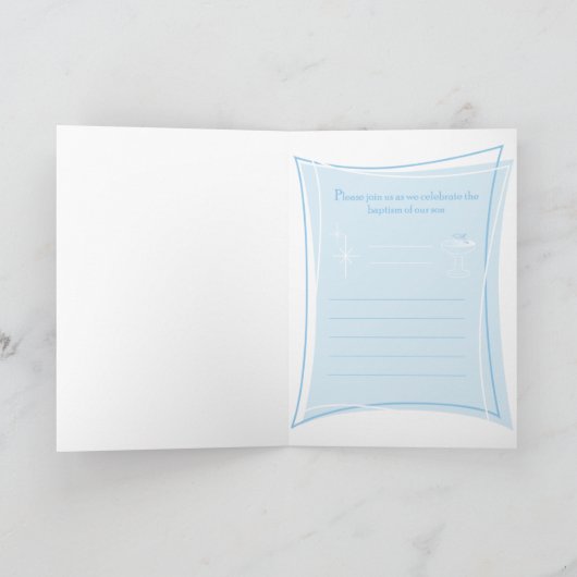 Lil' Dove Baptism uitnodiging (Boy) (Binnen)