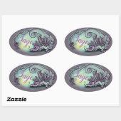 lil draak kruid tuin Sage Ovale Sticker (Vel)