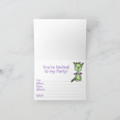 Lil Dragon 1st Birthday Fill-in Kaart Uitnodigen (Binnen)