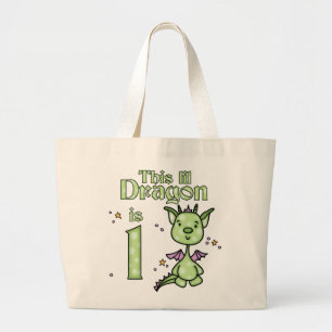 Lil Dragon 1st Birthday Grote Tote Bag