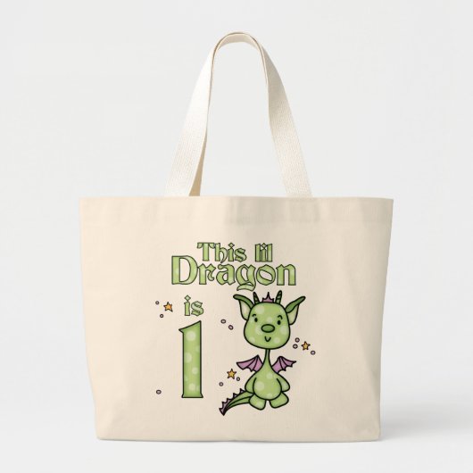 Lil Dragon 1st Birthday Grote Tote Bag (Voorkant)