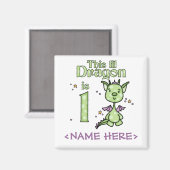 Lil Dragon 1st Birthday Magneet (Voorkant / Achterkant)
