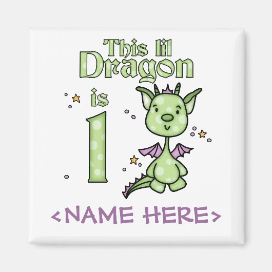 Lil Dragon 1st Birthday Magneet (Voorkant)