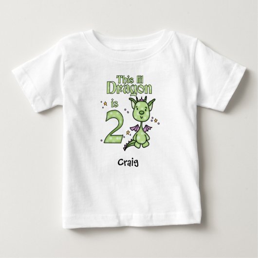 Lil Dragon 2e verjaardag Baby T-Shirt (Voorkant)