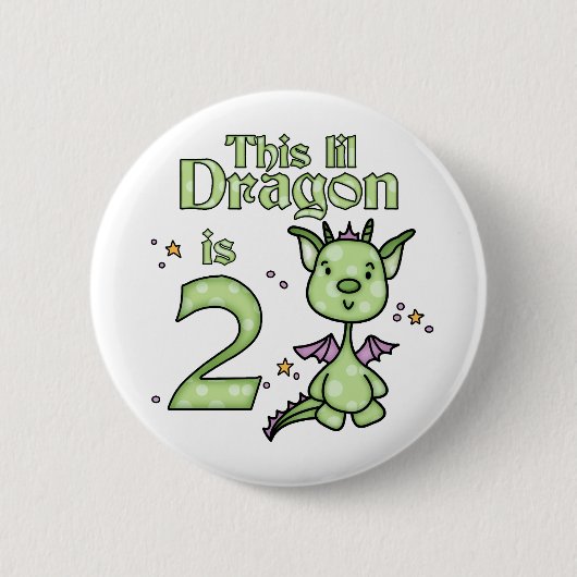 Lil Dragon 2e verjaardag Ronde Button 5,7 Cm (Voorkant)