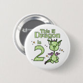 Lil Dragon 2e verjaardag Ronde Button 5,7 Cm (Voorkant /achterkant)