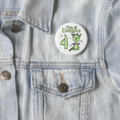 Lil Dragon 4th Birthday Ronde Button 5,7 Cm (In situ)