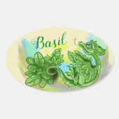 lil 'Dragon kruid sticker labels ~ Basil (Voorkant)