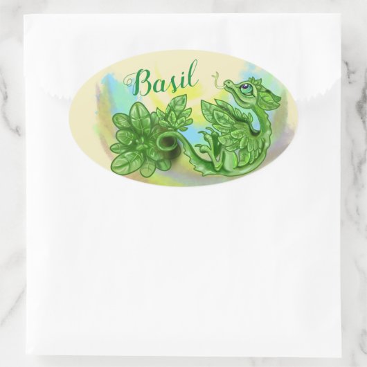 lil 'Dragon kruid sticker labels ~ Basil (Tas)