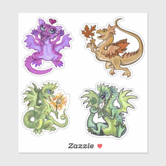 Lil Dragons Schattige Baby Dragon design Sticker (Vel)