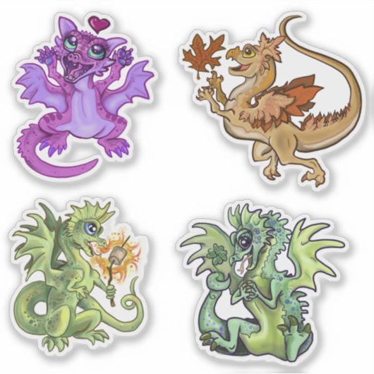 Lil Dragons Schattige Baby Dragon design Sticker (Voorkant)
