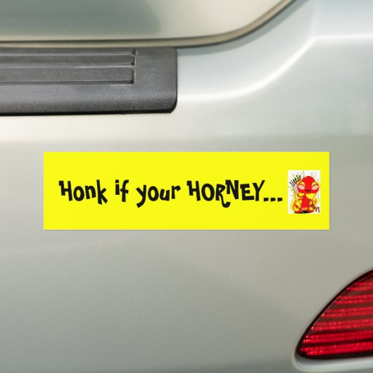 Lil duivel, Honk als je HORNEY...Bumpersticker Bumpersticker (Op auto)
