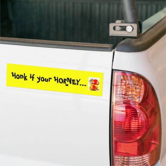 Lil duivel, Honk als je HORNEY...Bumpersticker Bumpersticker (Op Truck)