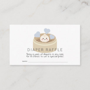 Lil Dumpling Baby shower Blue Diaper Raffle Ticket Informatiekaartje
