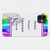 Lil Eenhoorn Spectral Rainbow Border (witte dweil) Case-Mate iPhone Case (Achterkant (horizontaal))