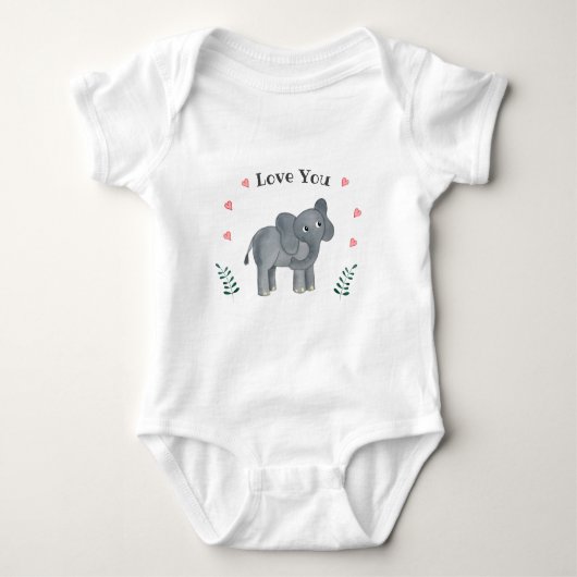 Lil Elephant Baby Bodysuit (Voorkant)