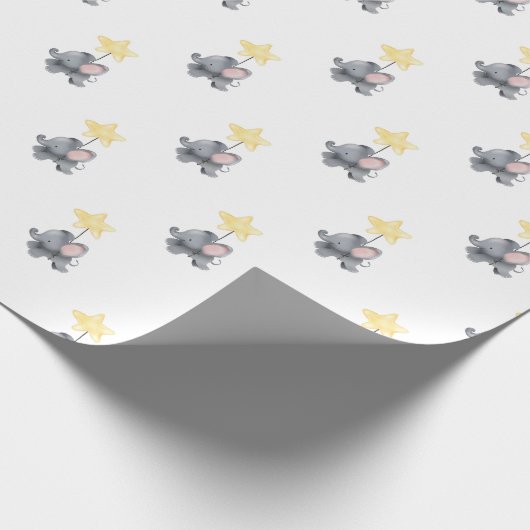 Lil' Elephant-Star Wrapping Paper Cadeaupapier (Hoek)