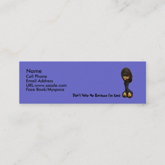 Lil Emo Girl-profielkaart Mini Visitekaartje (Voorkant)
