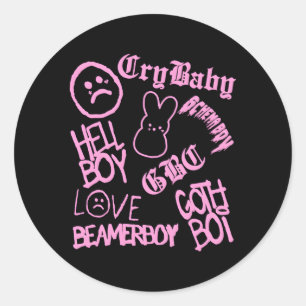 Lil Emo Rap Gothic Peep Hip Tattoo Ronde Sticker