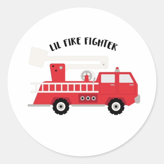 Lil Fire Fighter Ronde Sticker (Voorkant)