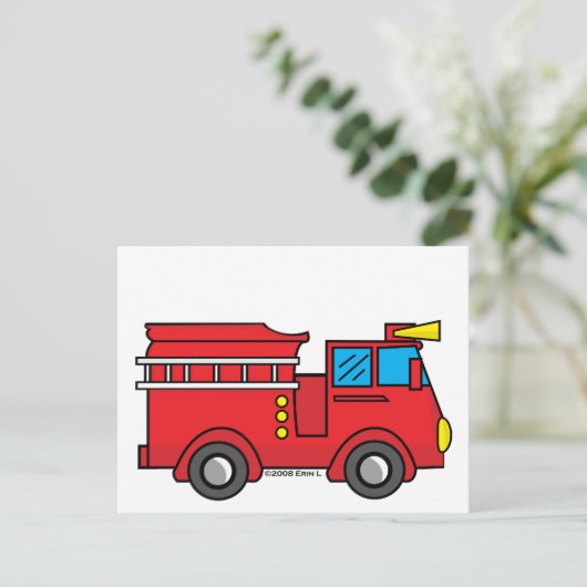 Lil Fire Truck Briefkaart (Staand voorkant)
