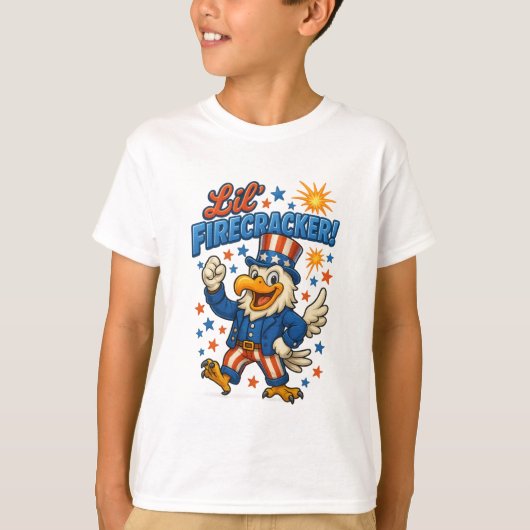 Lil' Firecracker Klassieke Vrijheid Adelaar  T-shirt (Voorkant)