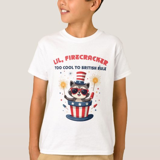 Lil' Firecracker Wasbeer 4 juli T-shirt (Voorkant)