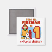 Lil Fireman 1st Birthday Magneet (Voorkant / Achterkant)