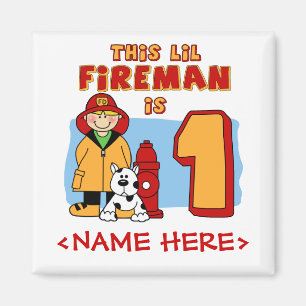 Lil Fireman 1st Birthday Magneet