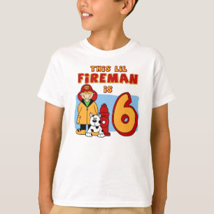 Lil Fireman 6th Birthday T-shirt