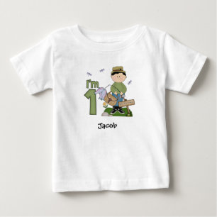 Lil Fishingman 1st Birthday Baby T-Shirt