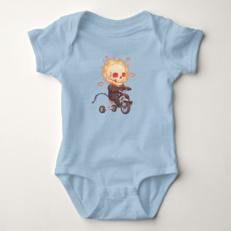 Lil' Flame Rider - Schattige Skeleton op Trike Romper