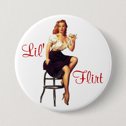 Lil' Flirt Pin-Up Ronde Button 7,6 Cm (Voorkant)