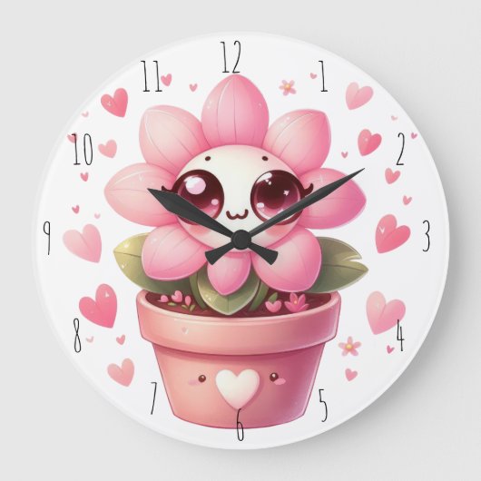 Lil' Flower Wall Clock Grote Klok (Voorkant)
