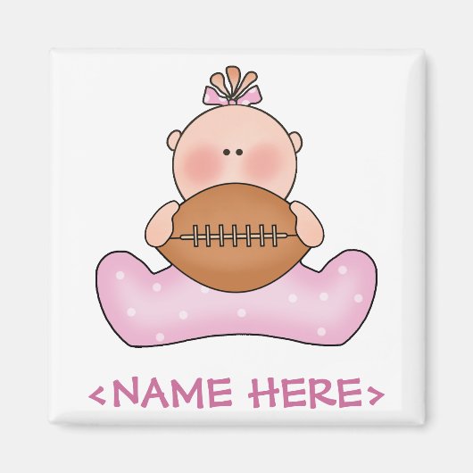 Lil Football Baby Girl Magneet (Voorkant)