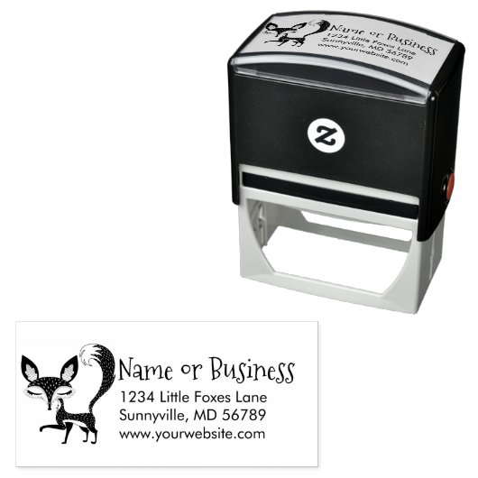 Lil Fox Aangepast adres Zelf Inking Stamp Zelfinktende Stempel (In situ)