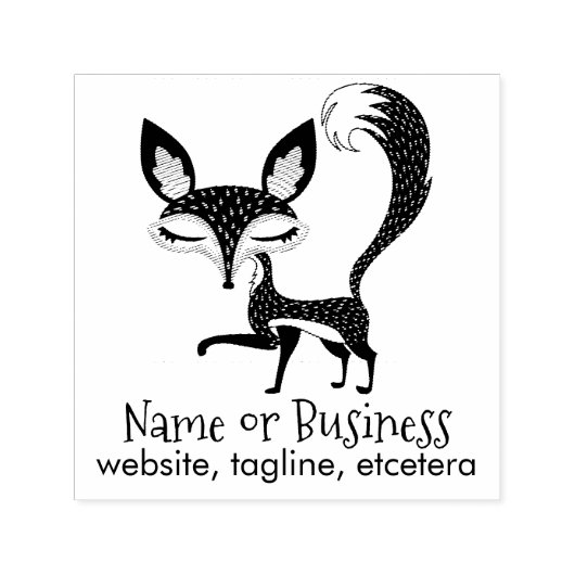Lil Fox gepersonaliseerde tekst Zelfinkt stempel (Design)