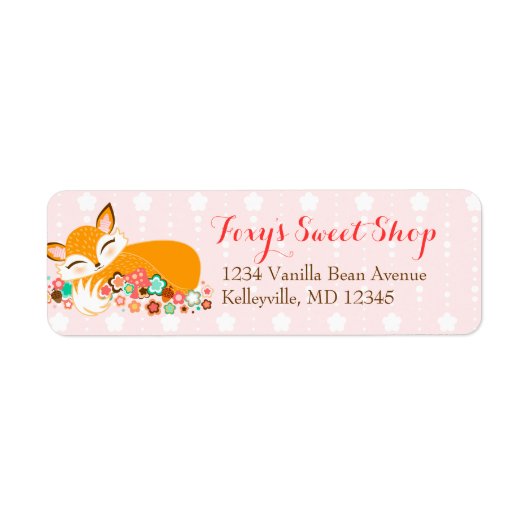 Lil Foxie Cub - Aangepaste retour adreslabels Etiket (Voorkant)