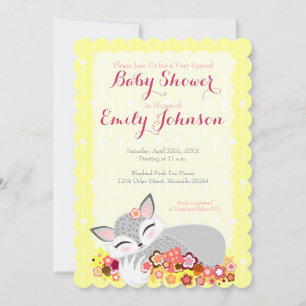 Lil Foxie Cub - Custom Baby Shower Invitations Kaart