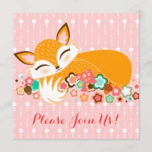 Lil Foxie Cub - Custom Baby Shower Invitations Kaart