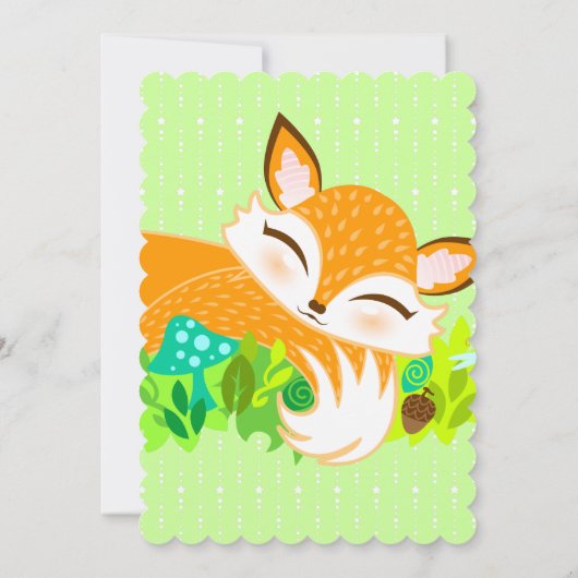 Lil Foxie Cub - Custom Baby Shower Invitations Kaart (Achterkant)