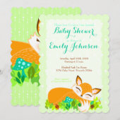 Lil Foxie Cub - Custom Baby Shower Invitations Kaart (Voorkant / Achterkant)