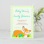Lil Foxie Cub - Custom Baby Shower Invitations Kaart (Staand voorkant)