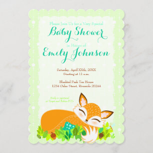 Lil Foxie Cub - Custom Baby Shower Invitations Kaart