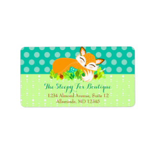 Lil Foxie Cub - Cute Fox Custom Adresetiketten Etiket