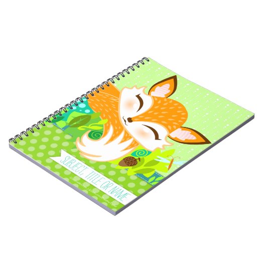Lil Foxie Cub - Cute Fox Custom Notebook Notitieboek (Linkerzijde)