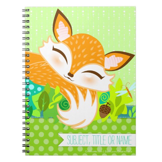 Lil Foxie Cub - Cute Fox Custom Notebook Notitieboek (Voorkant)