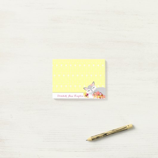Lil Foxie Cub - Cute Fox Custom Post-it® notes (Op bureau)