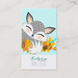 Lil Foxie Cub - Cute Fox Vertical Bizcards Visitekaartje